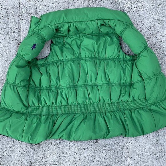 Ralph Lauren Girl Kid Vest Reversible Green/ Purple Sleeveless Jacket Sz L 12-14 - Picture 11 of 11